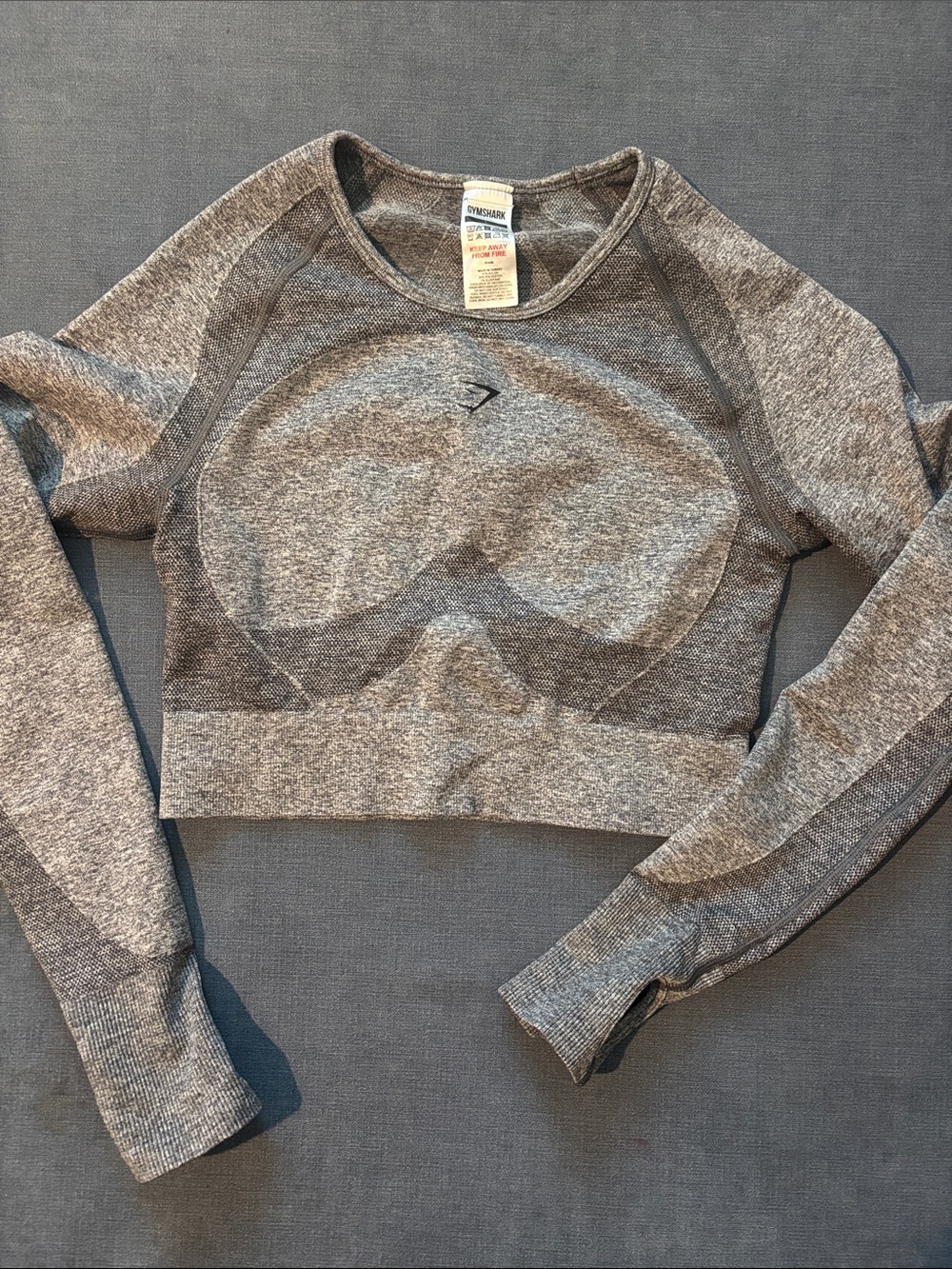 Gymshark Gray Seamless Long Sleeve Crop Top
